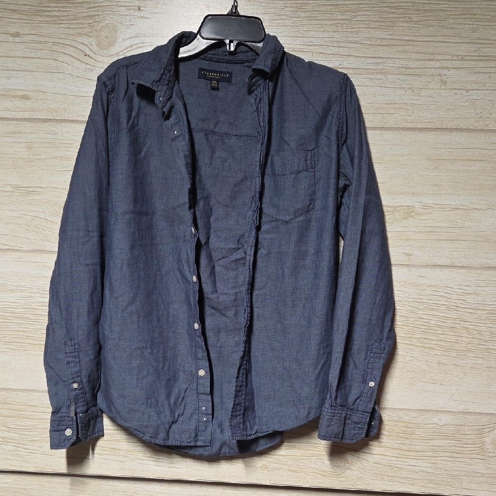 Aeropostale Navy Casual Button Down Shirt